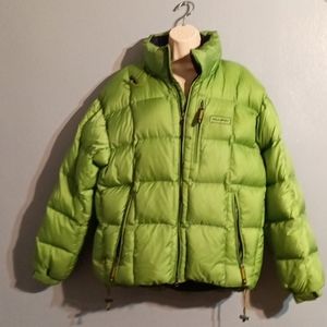Polo sport Ralph Lauren women's vintage lime green hooded puffer coat size XL